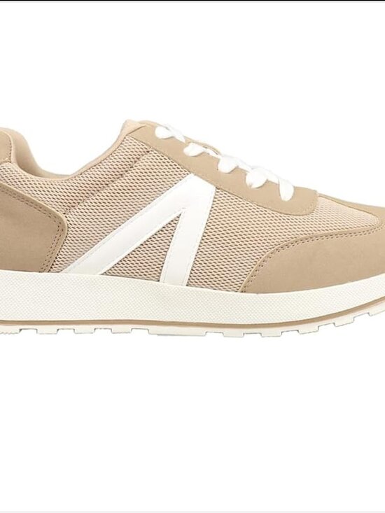 MIA Shoes - MIA Caddy Sand & White Lace Up Fashion Sneakers Women US 8.5M